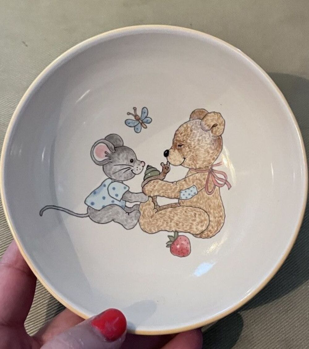 Vintage Mikasa Teddy Bear & Mouse Children's Small Bowl Friendship CC018